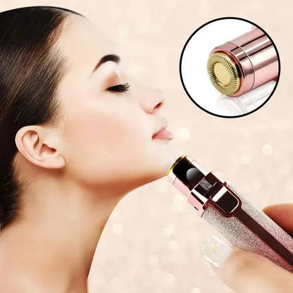 2 in 1 Rechargeable Hairbrow and Hair Remover Trimmer with Led painless Precision Shaver for Women's face, lips, Chin